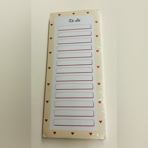 New Hearts "To Do" List Pad Graphique Lined 2 Magnets 100 Sheets Valentine's Day